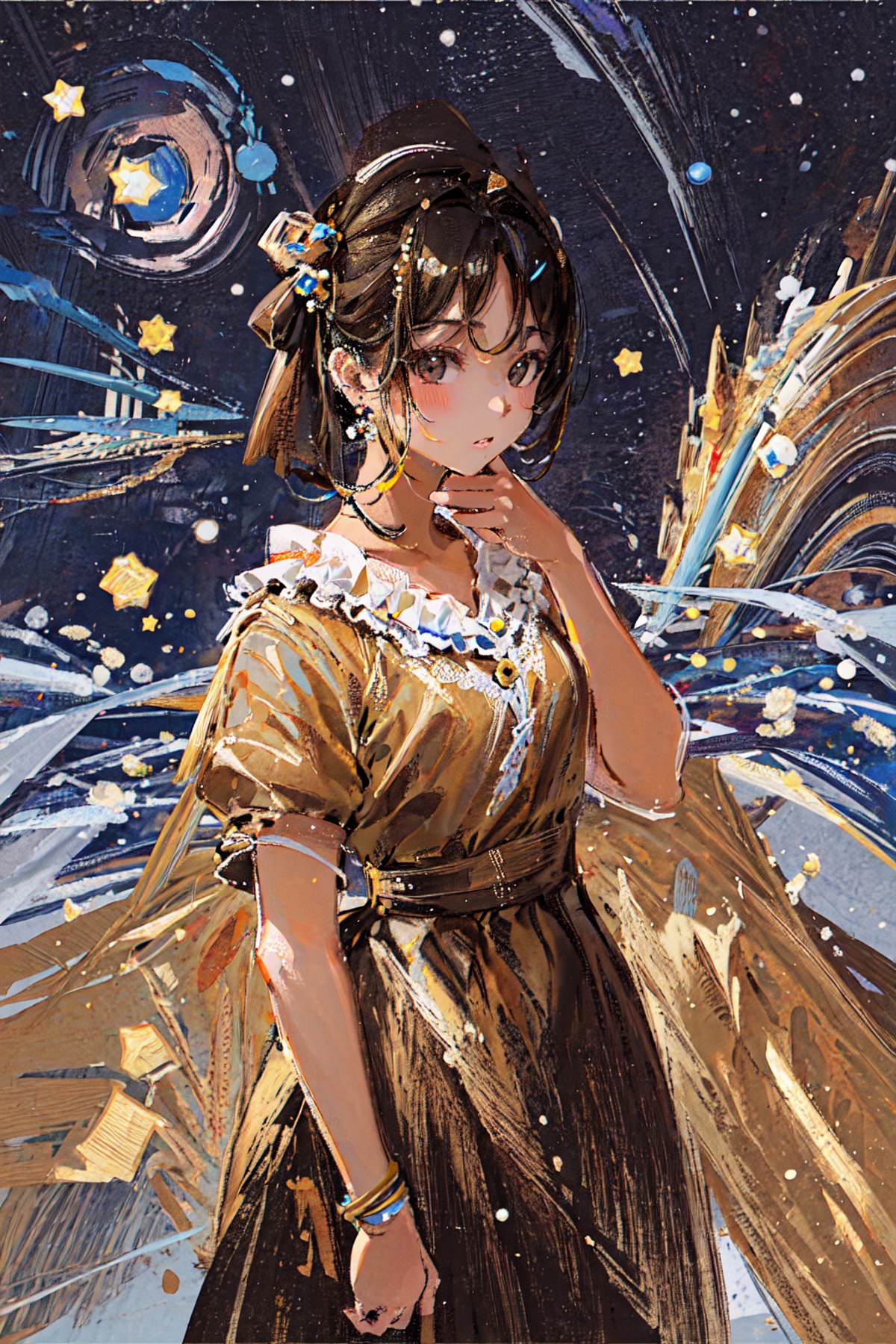 masterpiece,best quality,1girl,looking at viewer,starry <lora:ML:1>